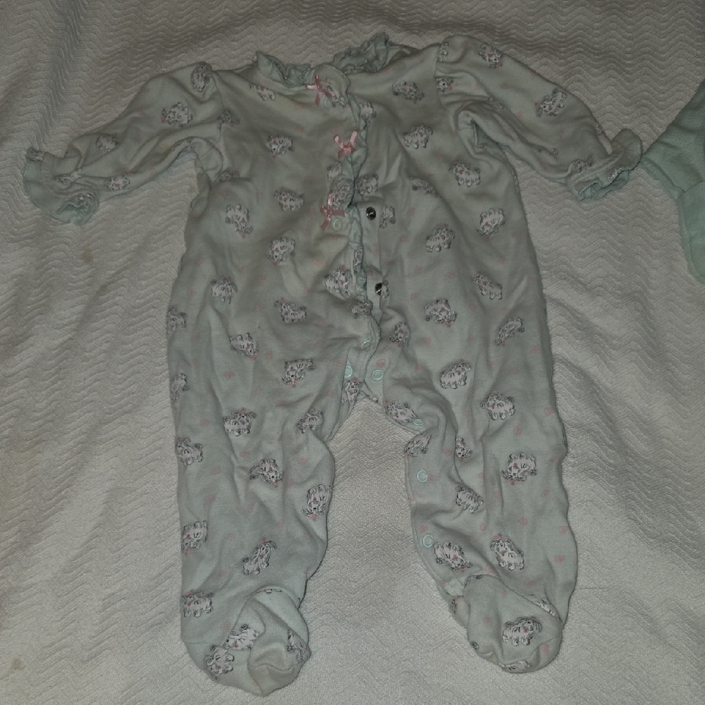 Carter's Mint Green and Light Gray One Pieces - Picture 2 of 7
